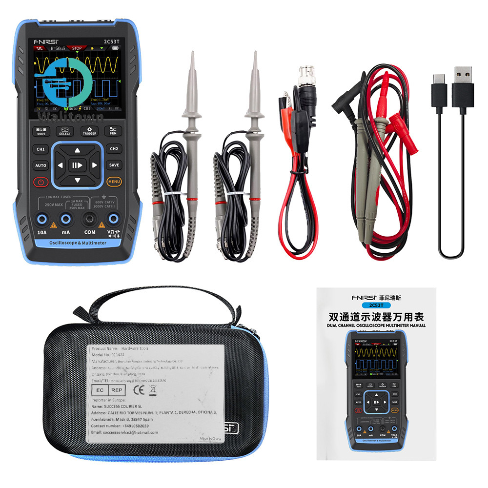 thumbnail image 2 of FNIRSI 2C23T Portable Dual Channel Oscilloscope – Handheld Digital Multimeter + Signal Generator 2 of 3