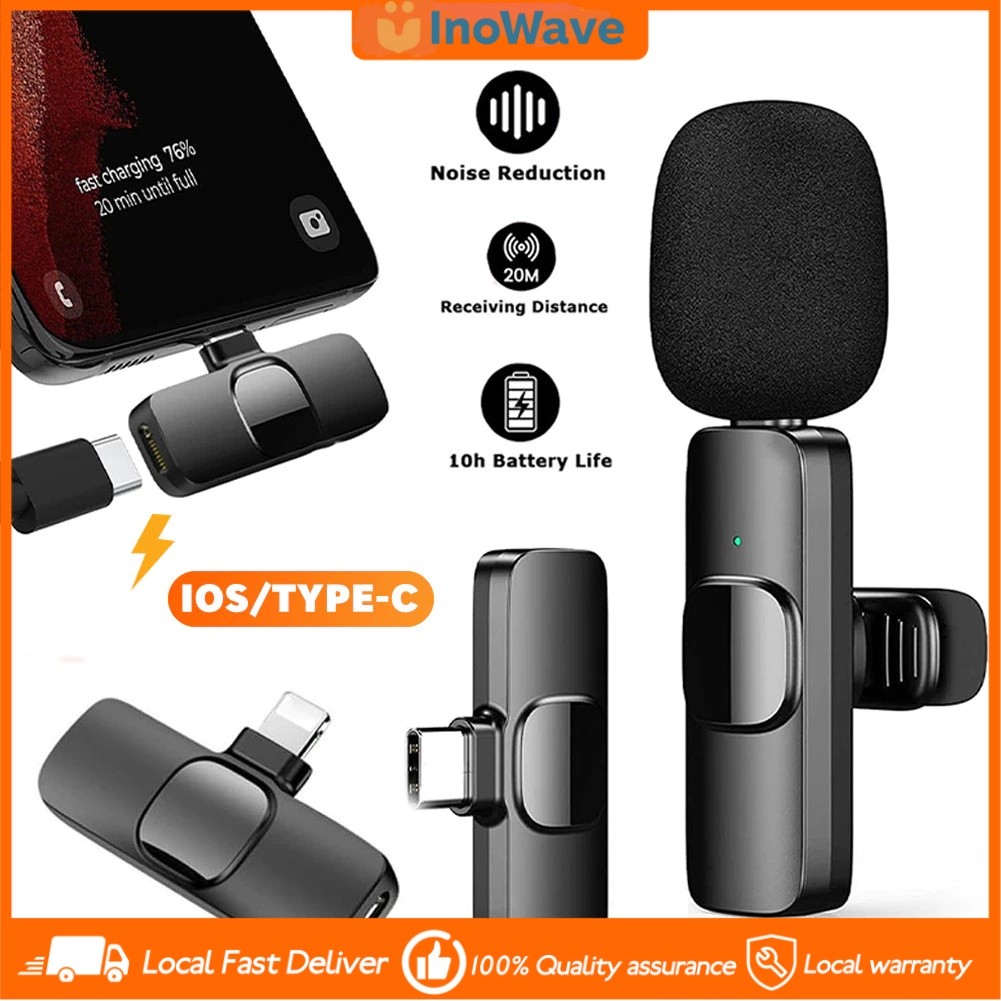 【COD】K9 Wireless Lavalier Microphone Dual Microphone for Phone Vlogging ...