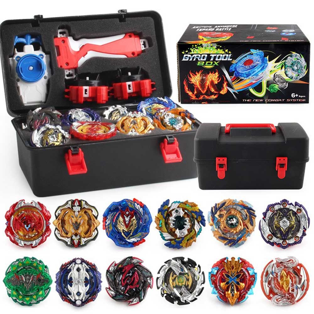 17Pcs Assorted Beyblade BURST Launcher Battling Box Set Spinning Tops ...