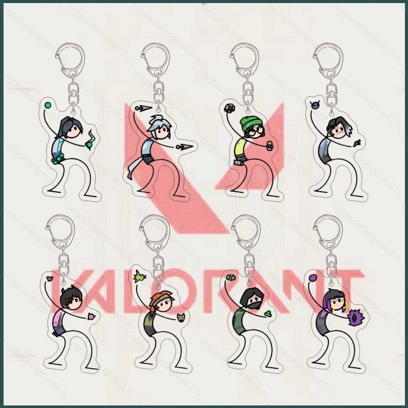 VALORANT Jett Sage Reyna stick man cartoon acylic key holder keychain ...