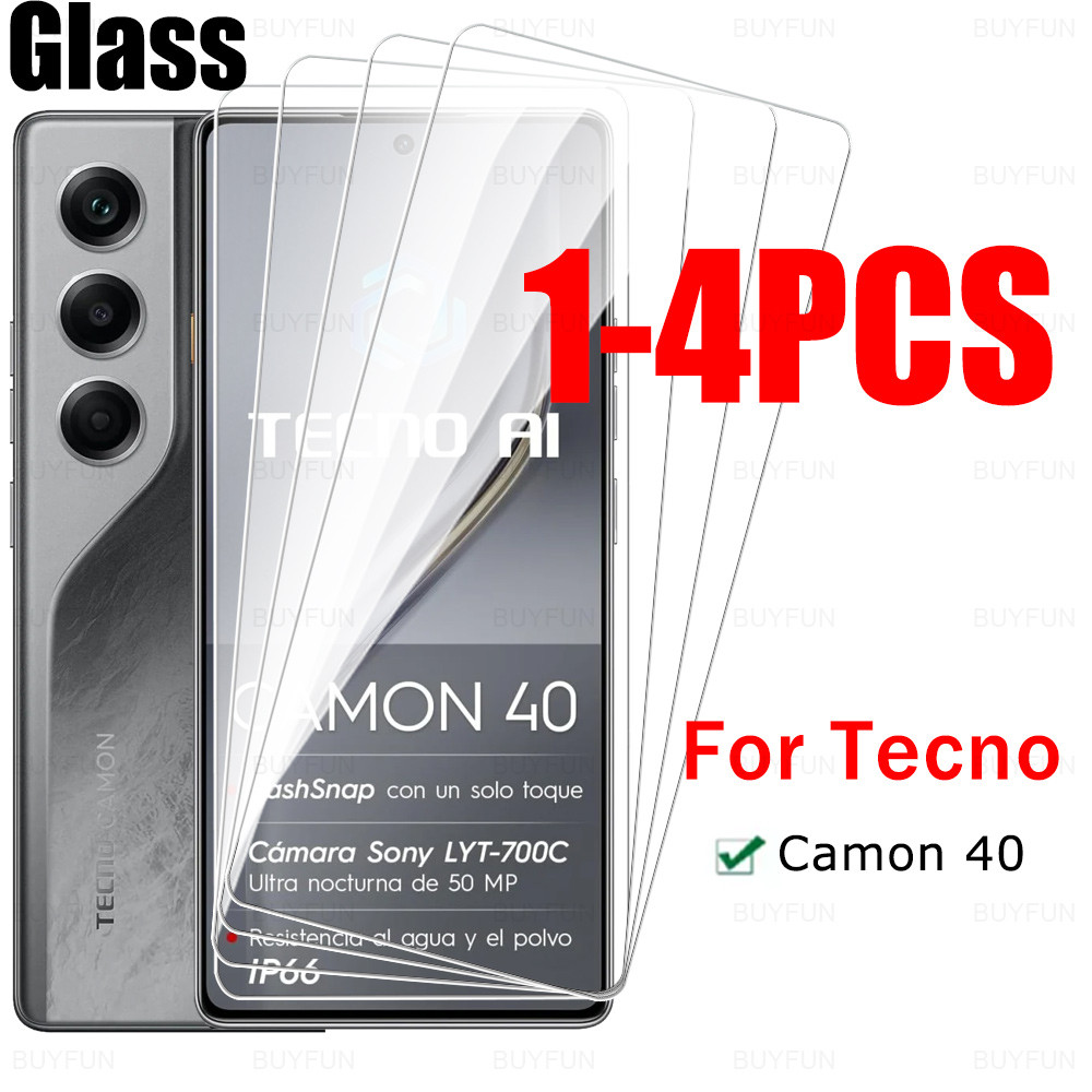 1-4Pcs Tempered Glass For Tecno Camon 40 Screen Protector 6.78inch ...