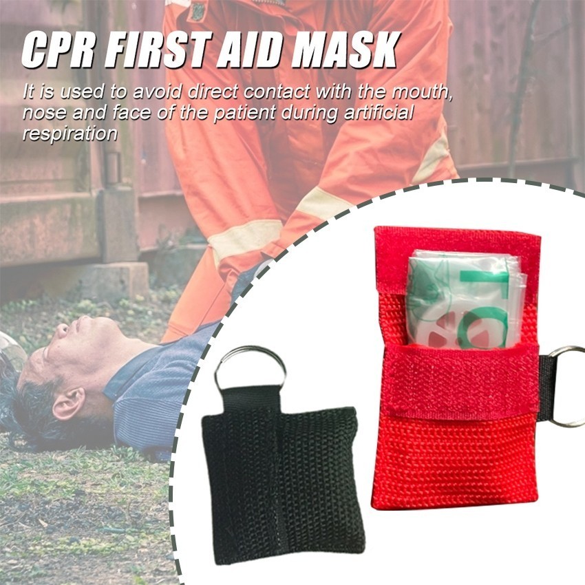 Keychain First Aid Emergency Face Shield CPR Mask Outdoor Rescue Care ...