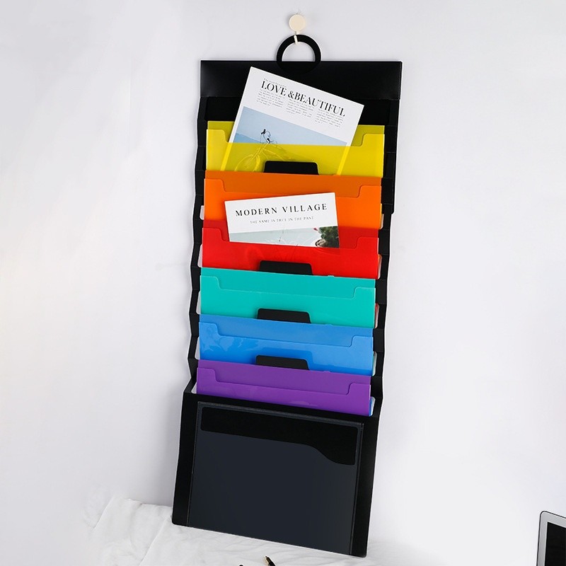 Ultimate Office Mesh Wall File Organizer, 8 Tier Cubicle Partition Hanging File Sorter Multipurpose Display Rack. Includes 18, 3rd Cut PocketFile