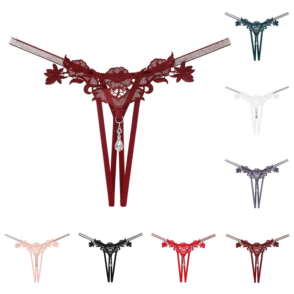 ⭐ Hot selling ⭐ Sexy Women String Lace Underwear Pearls Panties G ...