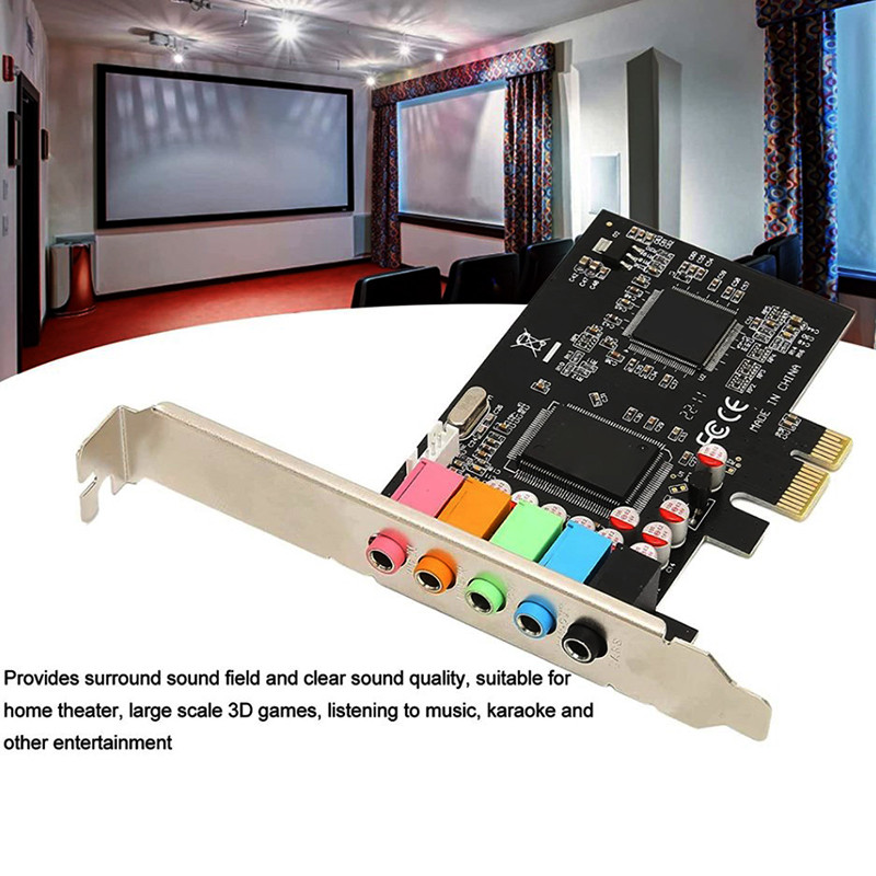 # JTPH # PCI-E 5.1 Sound Card Computer PCIE 5.1 Channel 3D Audio 6 ...