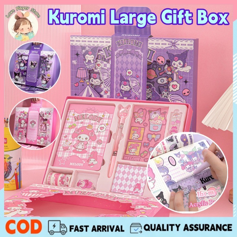 Kuromi Large Gift Box Pack Full Set Notebook Sanrio Handbook Stationery ...