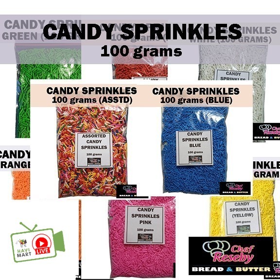 [ZIP LOCK] Candy Sprinkles 25g 50g 100g Cupcake Toppers Ice Cream ...