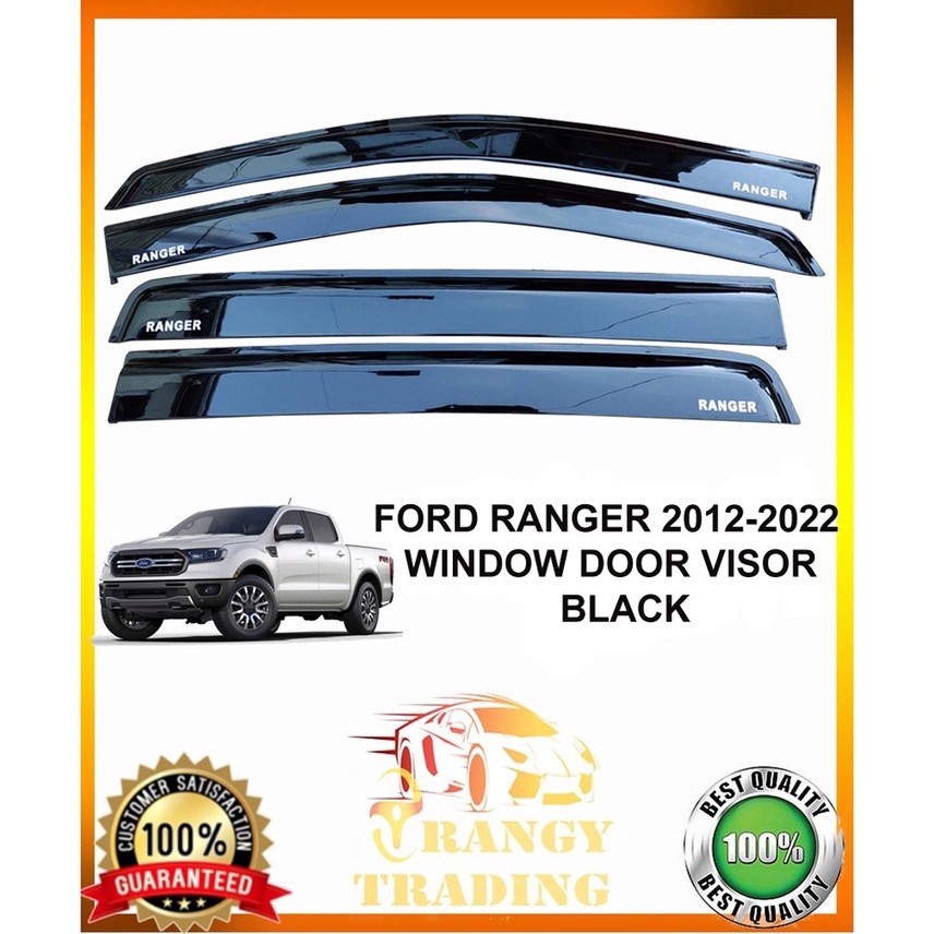 Ford Ranger 2012 to 2022 INJECTION / OEM TYPE Window Door Rain Visor ...