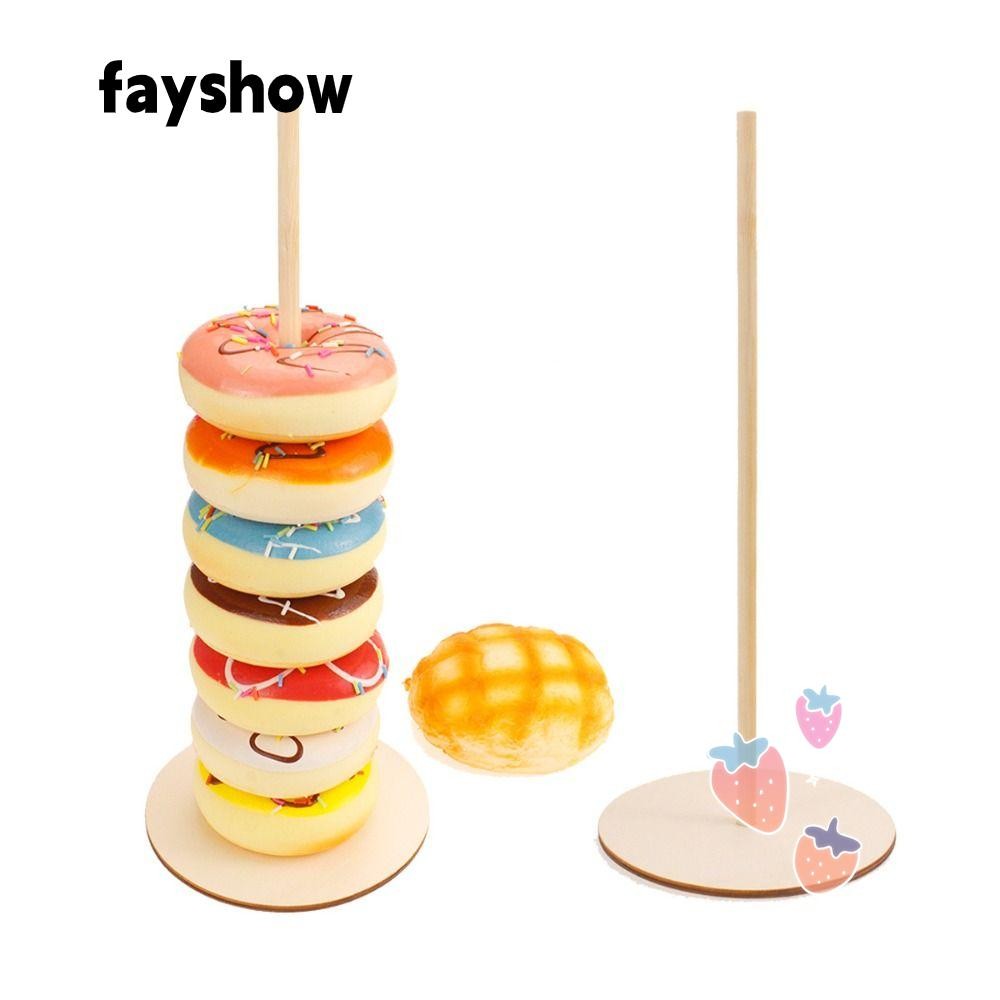 FAY Wood Donuts Stand Holder, Sweet Cart Cute Wooden Donut Rack ...