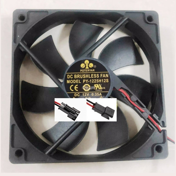 Poweryear PY-1225H12S 12V 0.35A 12CM 12025 Refrigerator Cooling Fan ...