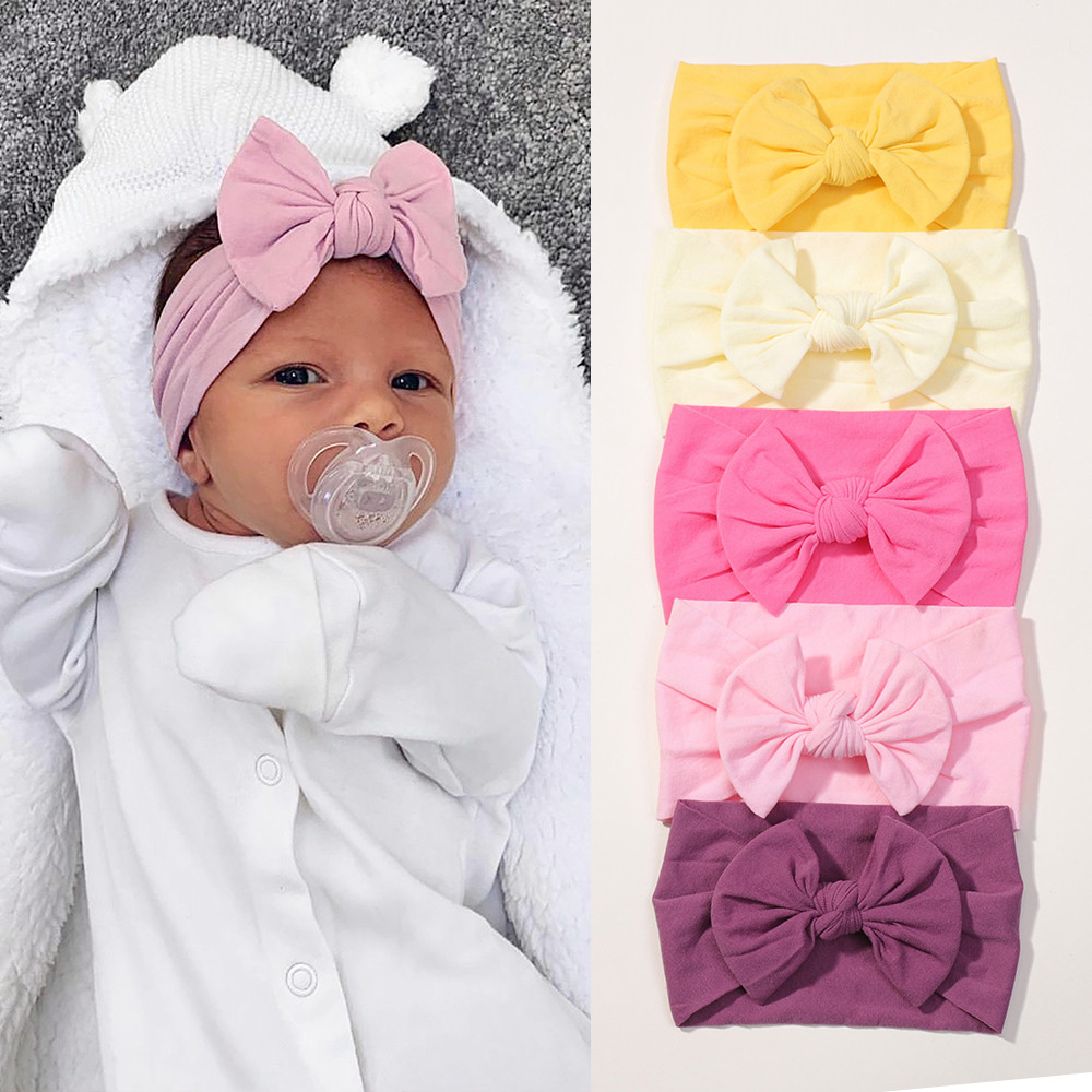 Kids Hair Newborn Baby Hair Bands Bows Baby Headband Flower Printed Newborn  Headbands Hairband For Girls Nylon Elastic Kids Infant Turban Baby Hair