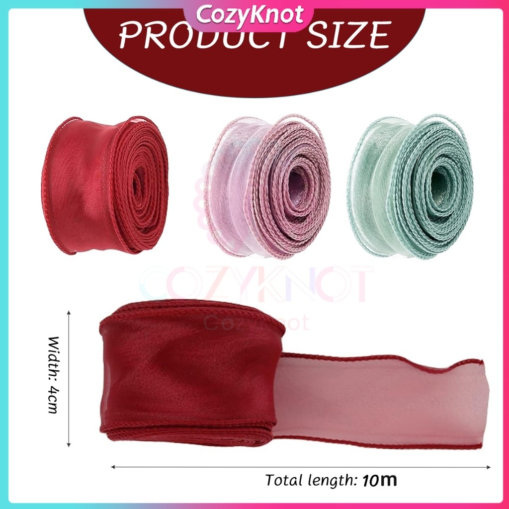 CKT 4cm*10m Plain Fishtail Ribbon Yarn With Wavy Edge Wrap Bouquet Gift ...