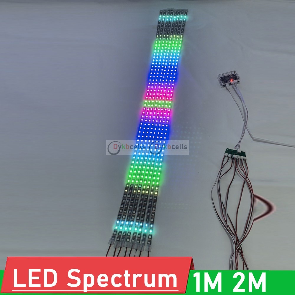 new 1M 2M 60 LED Music Spectrum light Level Indicator LED Colorful ...