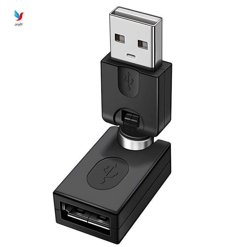 Black USB 2.0 Male To USB Female 360 Degree Rotation Angle Extension ...