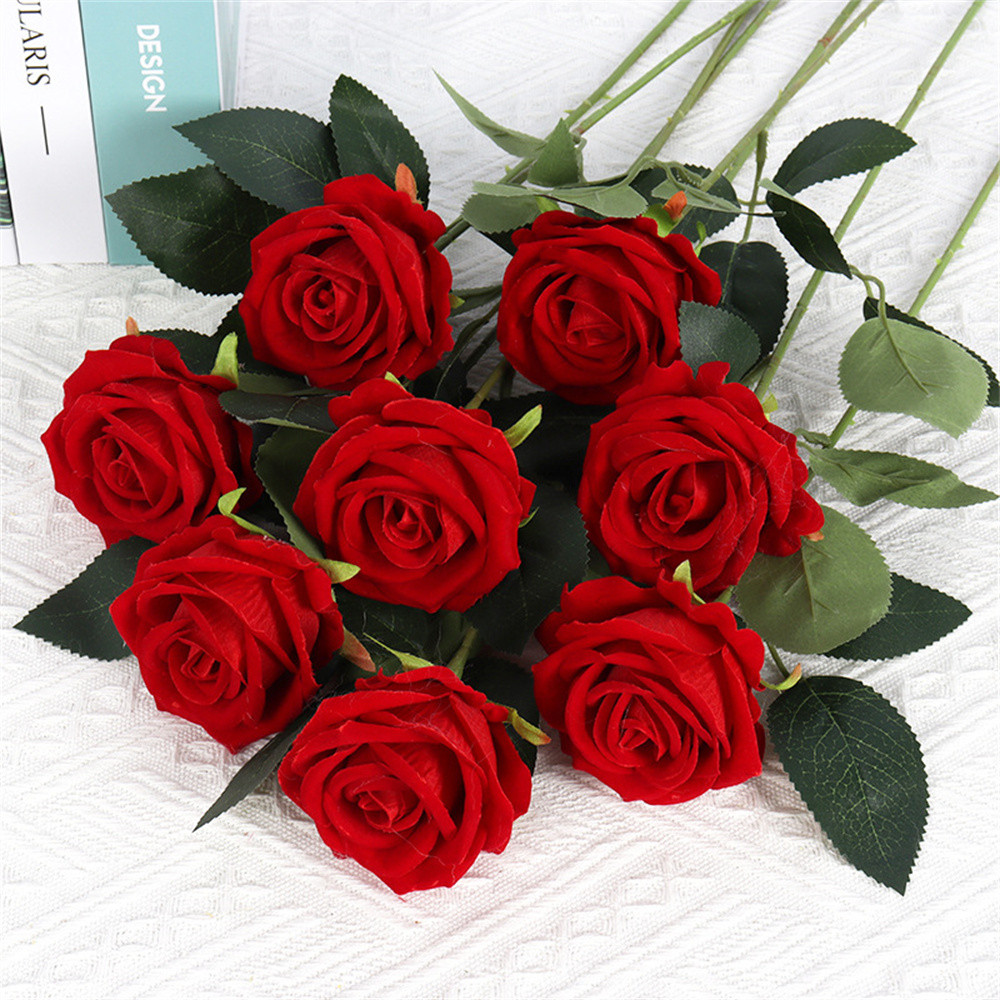 1PCS Artificial Roses Flower With Stem Realistic Artificial Long Stem ...