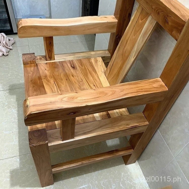 Affordable Home Office Setup Wood Korean Ambiguous Chair Ideas Reference: Old Elm Wood Armrest Boss Chair Solid Wood High Backrest