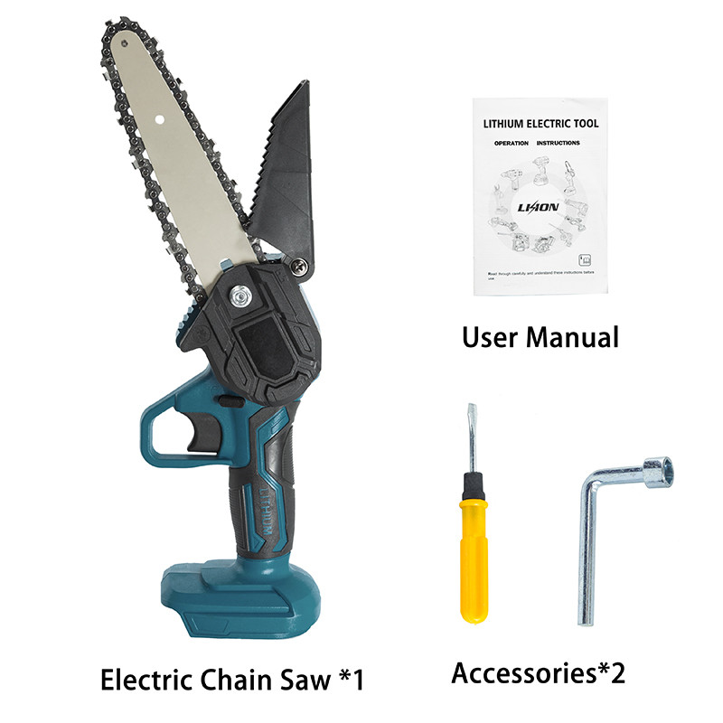 POSSBAY 6 Inch Mini Cordless Electric Chain Saw Woodworking Handheld ...