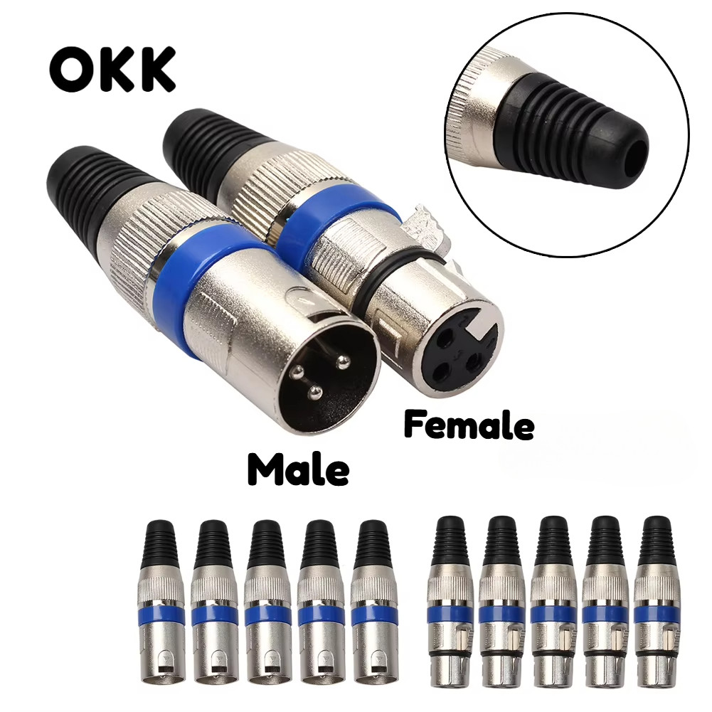 XLR Jack Pannello 3 Pins Nero Maschile & Femmina Microfono - Foto 12
