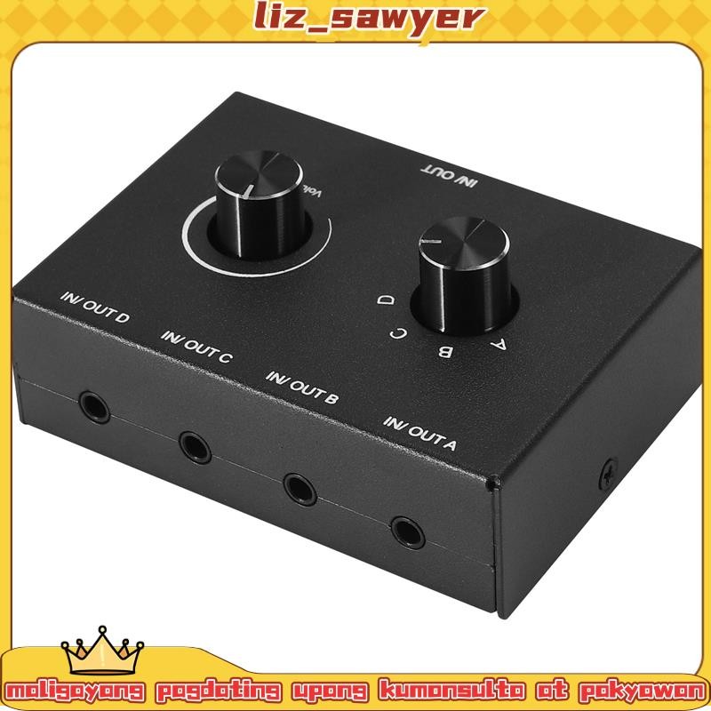 4 Port Audio Switch, 3.5mm Audio Switcher, Stereo AUX Audio Selector, 4 ...