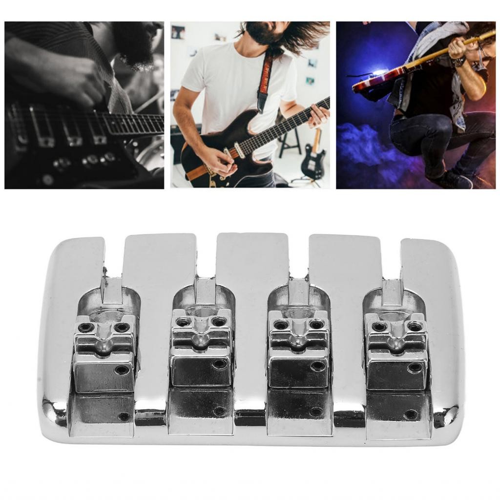 4 String Metal Guitar Bridge Electric Bass Replacement ...