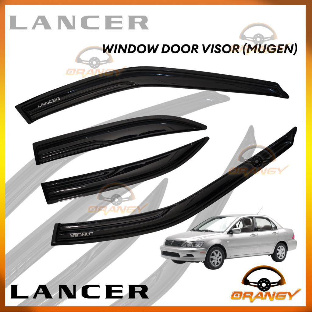 thumbnail image 2 of Dark Smoke Window Visors / Rain Guards For Mitsubishi Lancer 2007-2017 4 Door Sedan 2 of 6