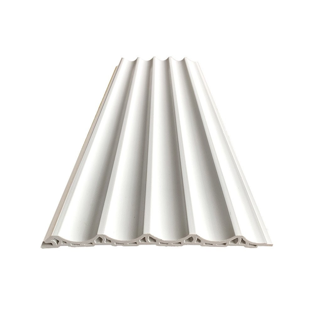 White pvc Corrugated Board Wall Panel Semi-Circular Density Board Wave ...