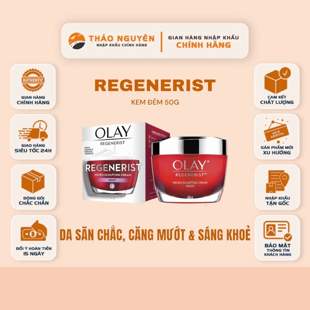 Olay REGENERIST Moisturizing Night Cream for Smooth, Bright and Healthy ...