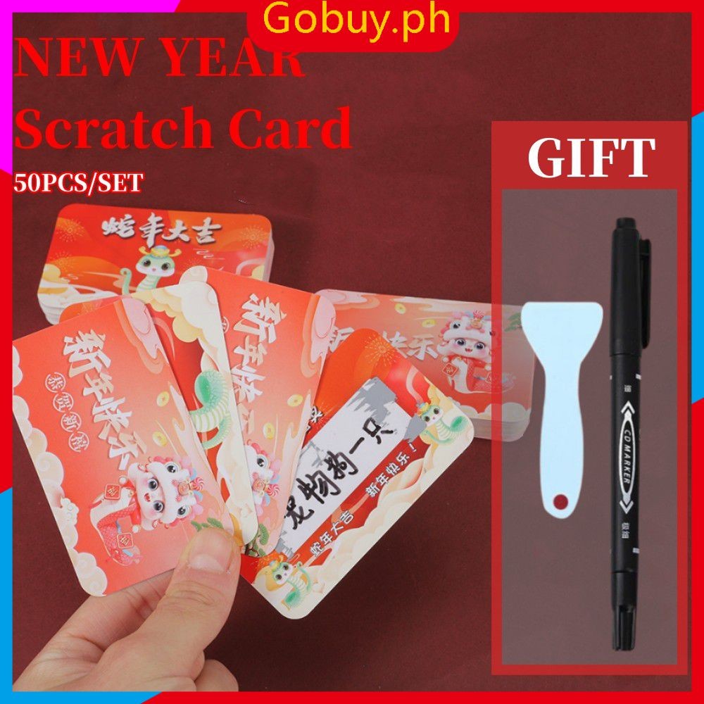 50pcs Scratchoff Cards Send Pen And Scraper Block Anniversary Vouchers