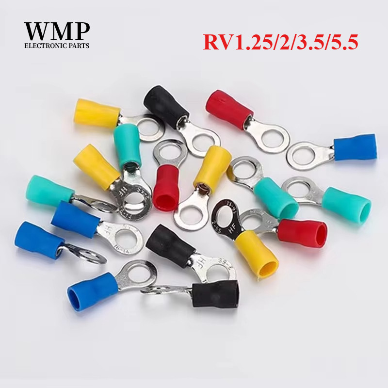 50/20Pcs RV Series Insulated Ring Crimp Terminal RV1.25 RV2 RV3.5 RV5.5 ...