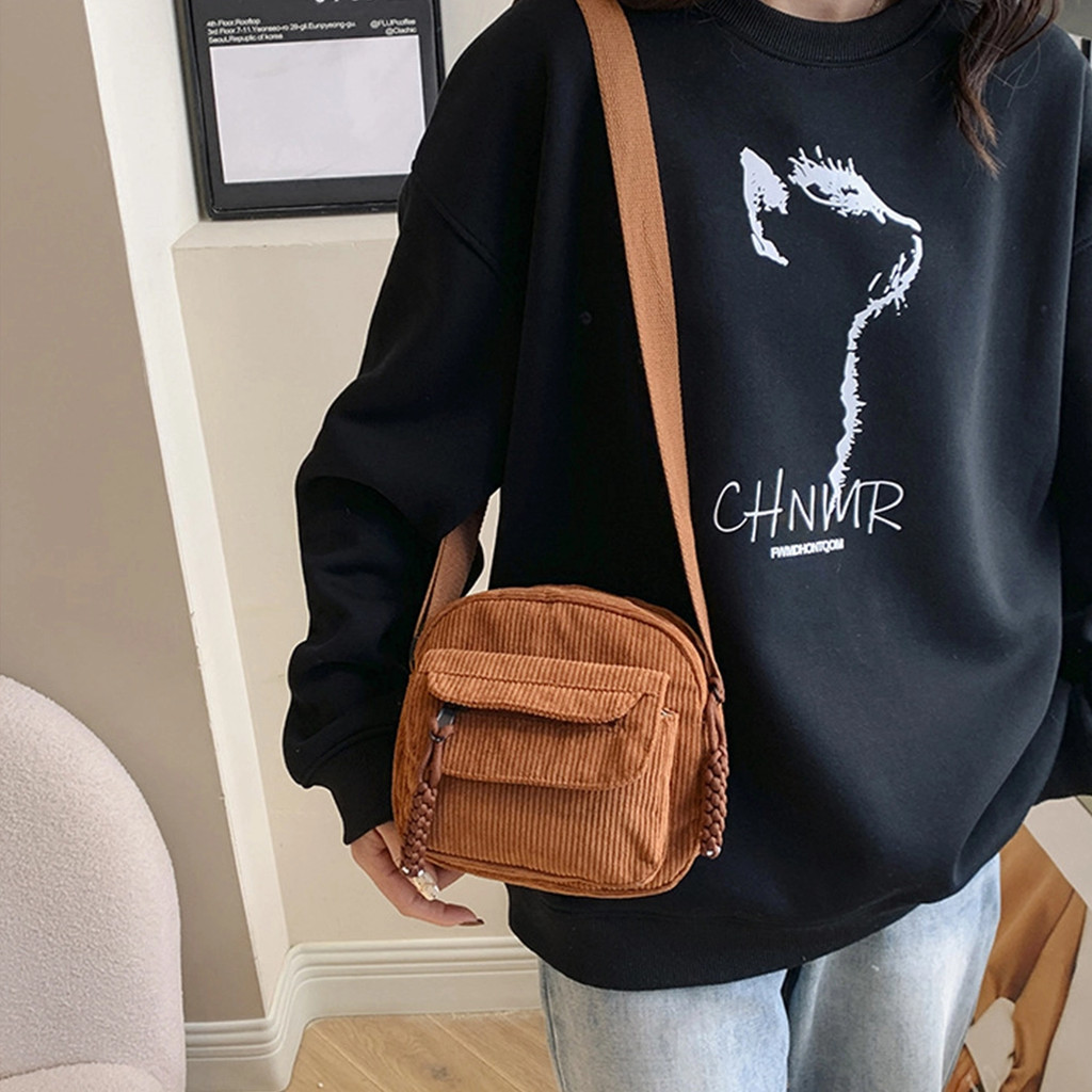 vks-female-corduroy-bag-shoulder-sling-bag-messenger-bag-3600-shopee