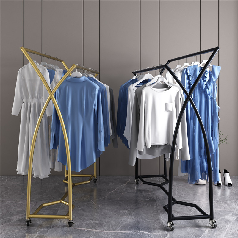 Clothing Store Double Pole Middle Island Display Stand Women's Clothing ...