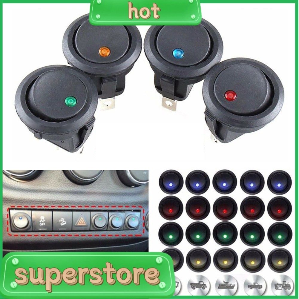 SUPER| Round Rocker Switch ON/OFF LED illuminated Car Dashboard Dash ...