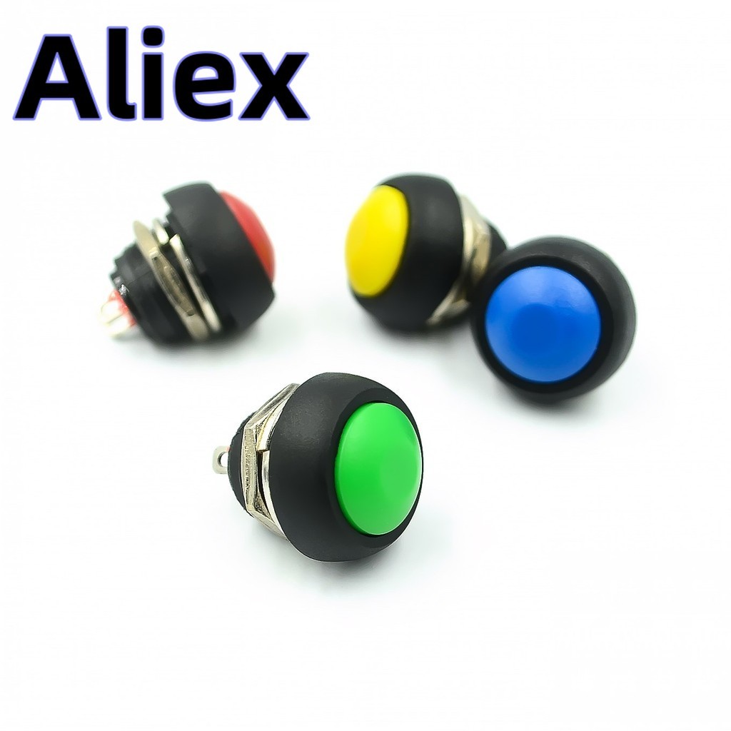 PBS-33B 12mm Waterproof Momentary Push button Switch OFF-(ON) Self ...