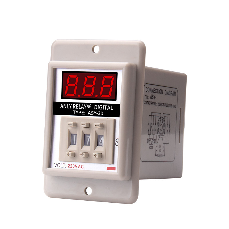 ASY-3D Dial Time Relay Delay Timer AC220V Digital Display Time ...