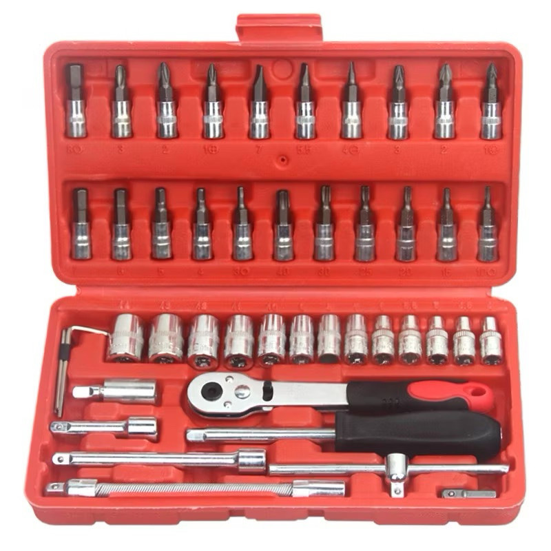 46pcs Socket Ratchet Car Motor Repair Tool Wrench Set Head Ratchet Pawl ...
