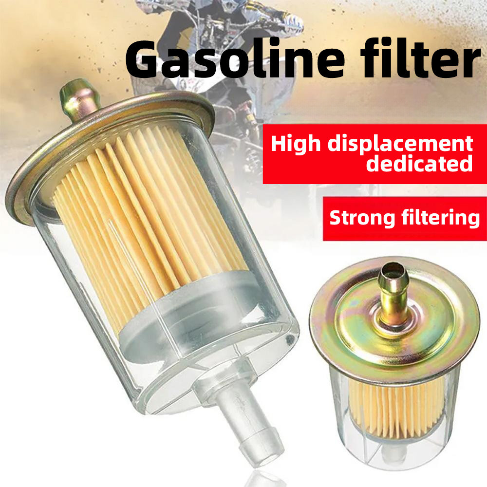 3/8 10mm Reusable Inline Chrome Gas Glass Fuel Filter Petrol Diesel