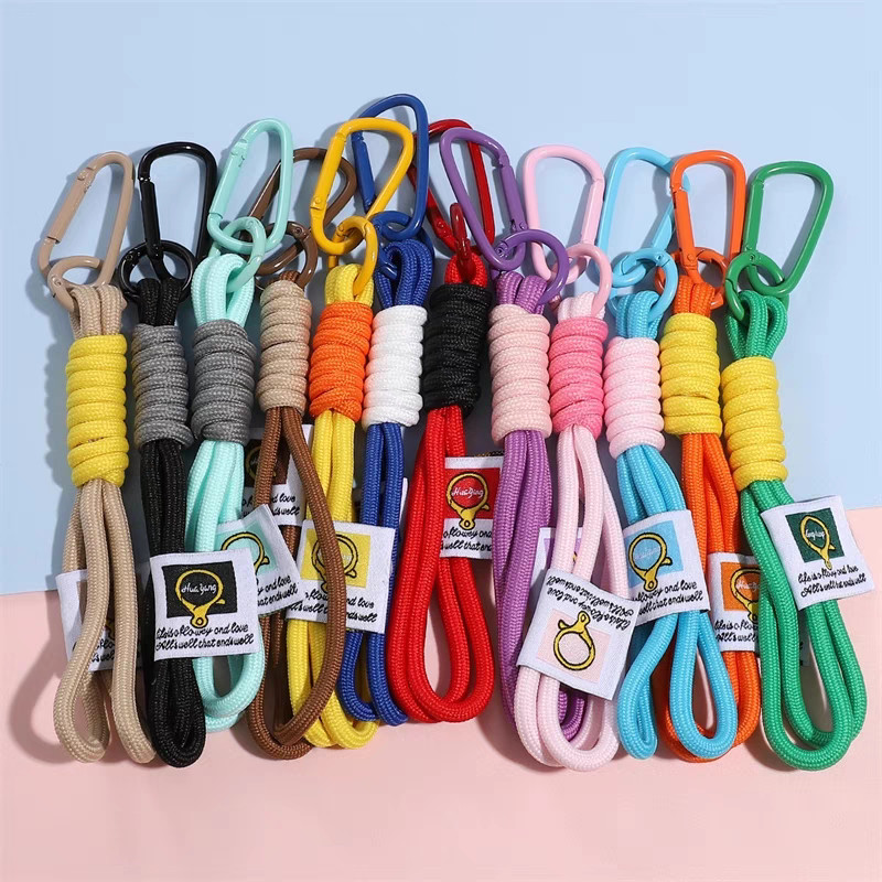 Colorful Paracord Rope Keychain Anti-Lost Short Wrist Lanyard Strap ...