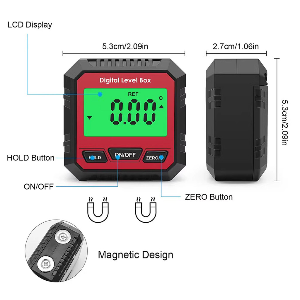 Digital Goniometer Mini Magnetic Inclinometer Measuring Inclined Angle ...