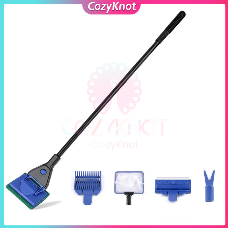 CKT 5 In 1 Fish Tank Cleaning Kit Algae Scraper, Fish Net, Sponge ...