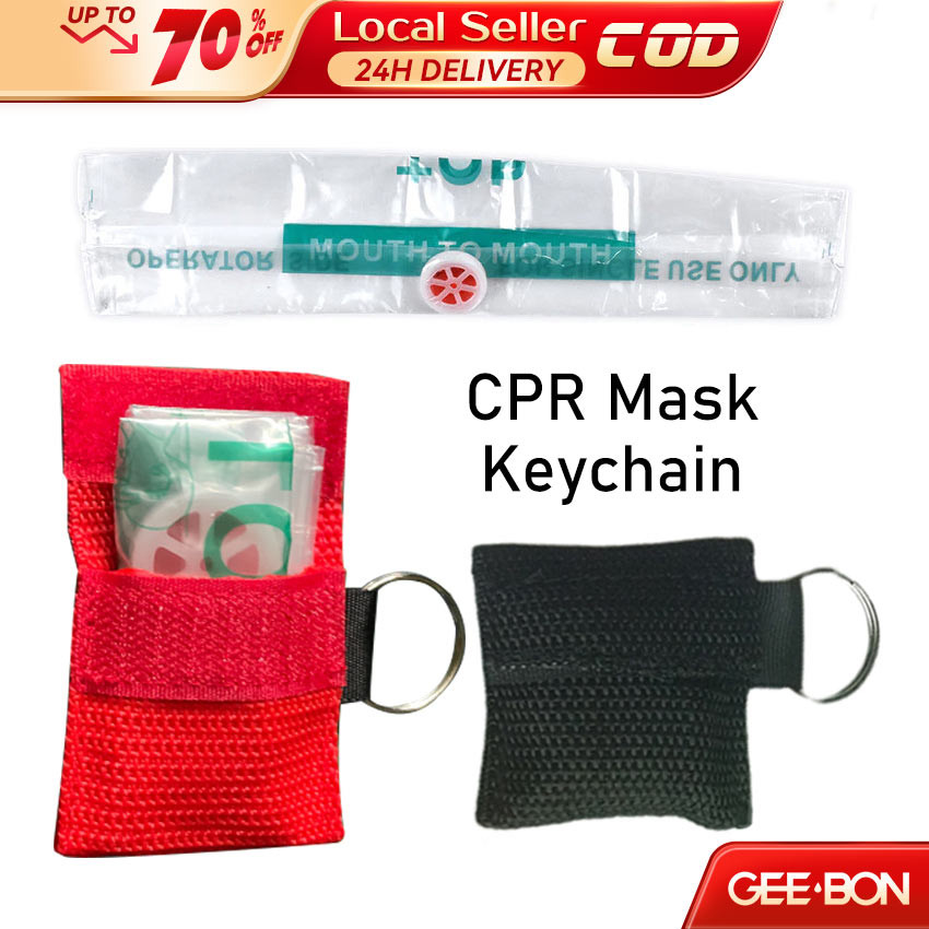 GEEBON First Aid Keychain Emergency CPR Cover Respiration Breathing ...