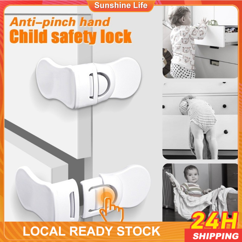 1/3Pcs Children Safety Drawer Lock/Kids Anti-Pinching Hand Cabinet ...