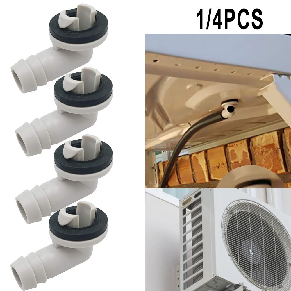 Plastic Air Conditioner AC Drain Hose Connector Elbow Fitting & Rubber ...