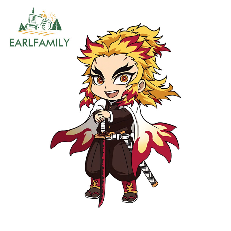 EARLFAMILY Demon Slayer Chibi Kyojuro Rengoku Car Stickers Air ...