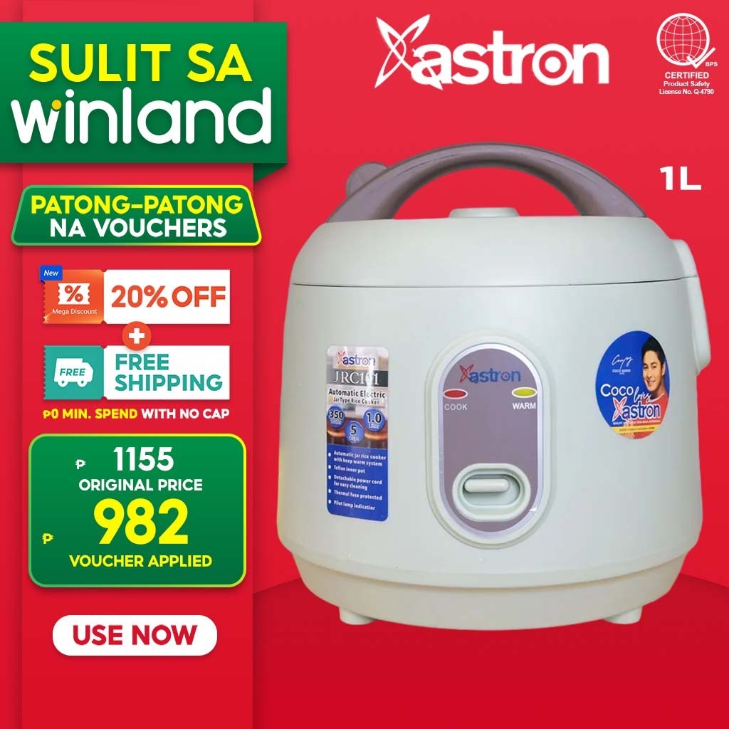 Astron by Winland Automatic Electric Jar Type Rice Cooker 1.0L | 5 Cups ...