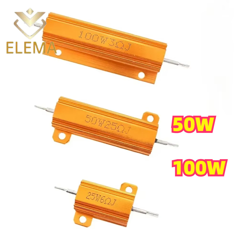 RX24 Aluminum Power Metal Shell Case Wirewound Resistor 50W/100W 1R-50K ...
