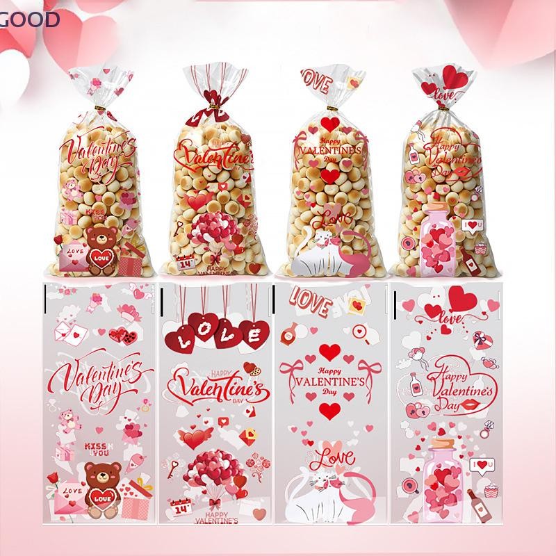 [GOOD] 50Pcs Valene Love Heart Plastic Cookie Candy Gift Bags Wedding ...