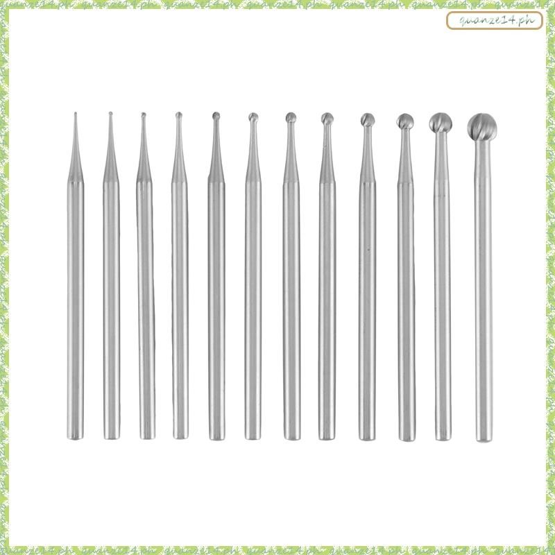 FOX Germany Round Ball Shape Bur Set – 12 Piece, 2.35mm Shank, Jewelry Making