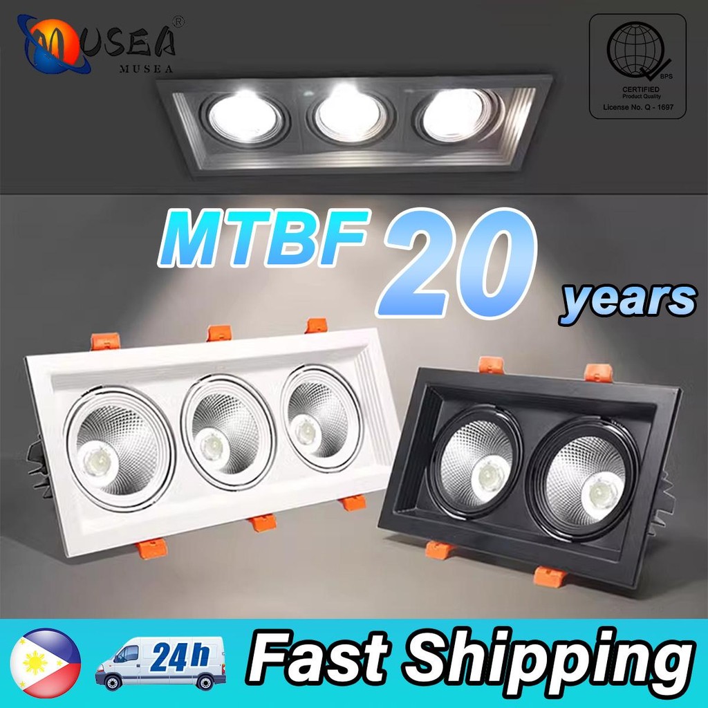 Square Commercial COB Grid Spotlight Downlight 7 14 21w Recessed ...
