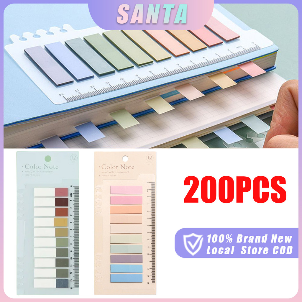 Sticky Note 200pcs Morandi Labeled Post-it Notes Index Sticker Colorful ...