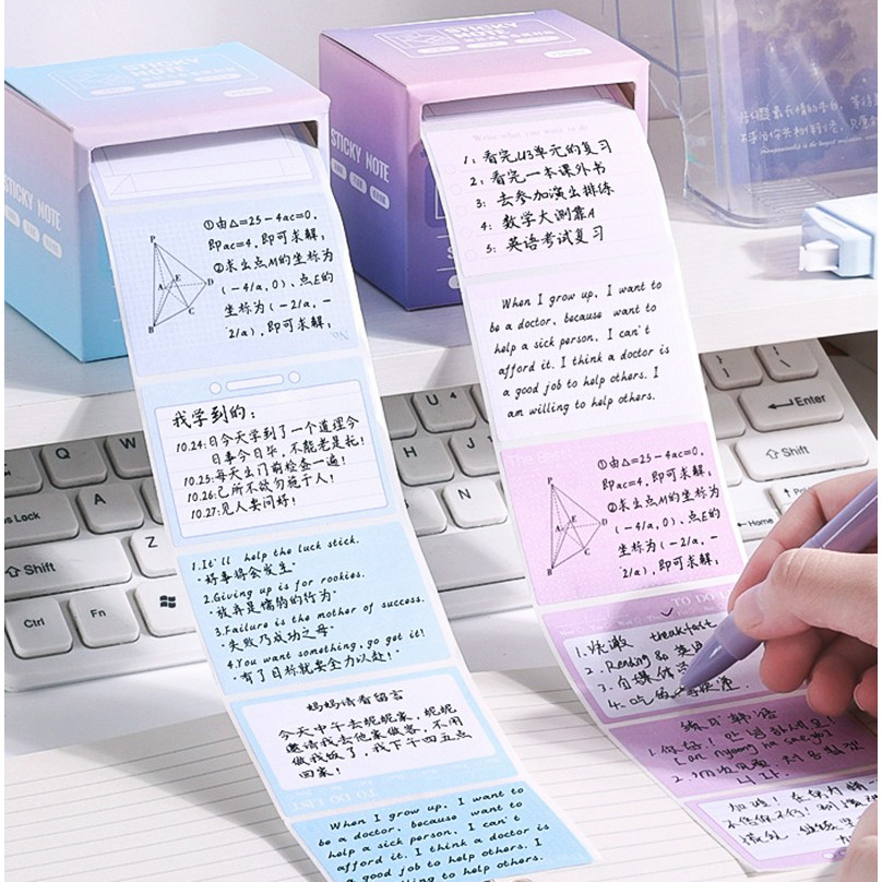 256 Sheets Sticky Notes Roll Tape with Pull Out Dispenser Boxes, Full ...